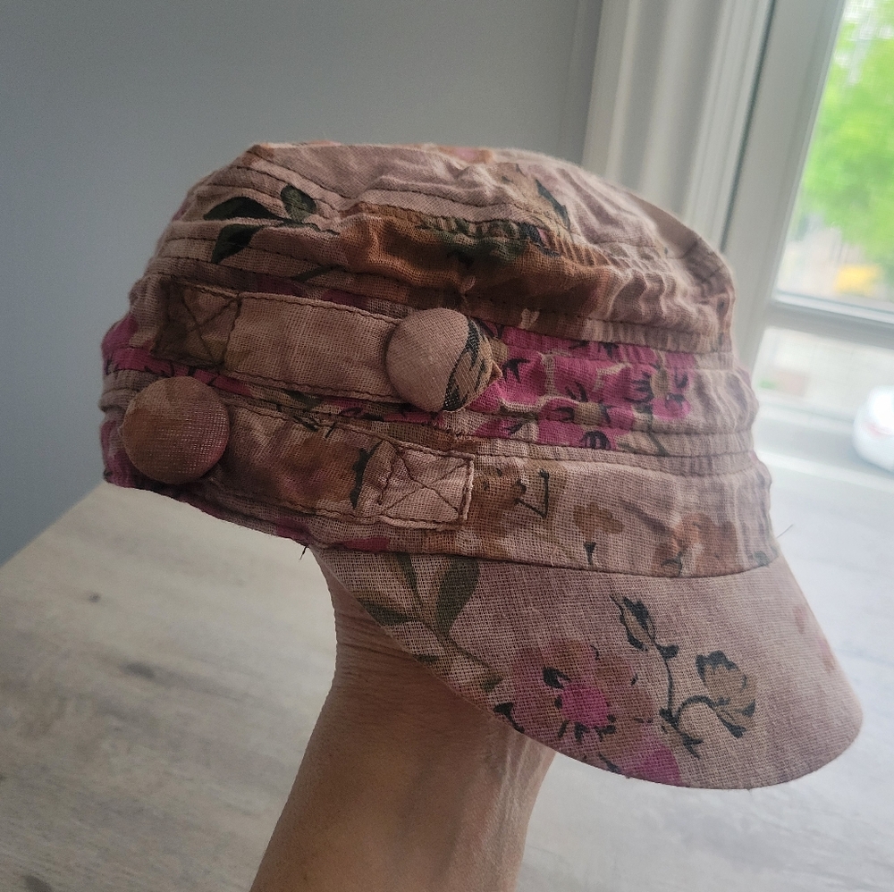 Anthropoligie Floral Pink Women's Cap Hat